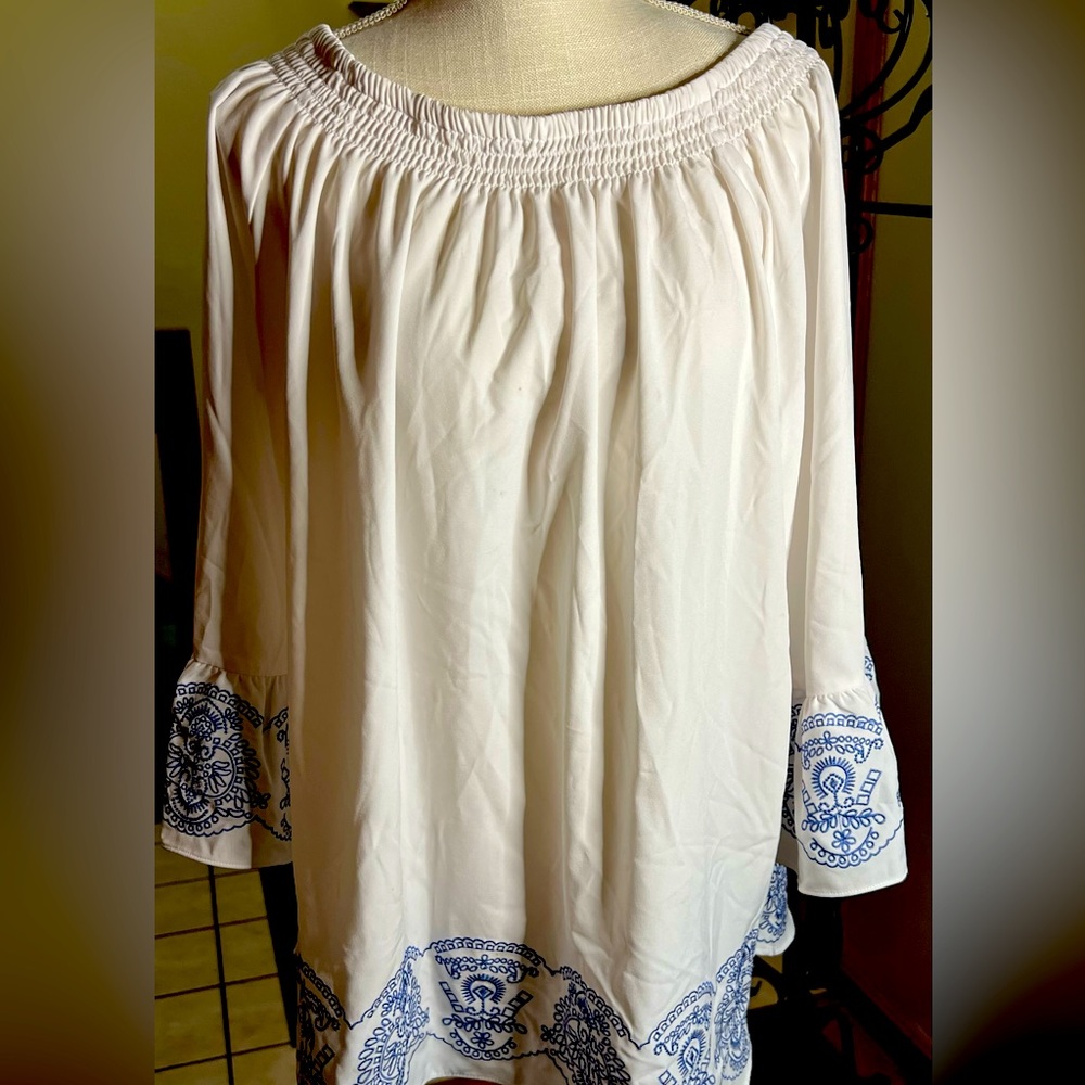 Like new. Can be worn on or off  shoulders